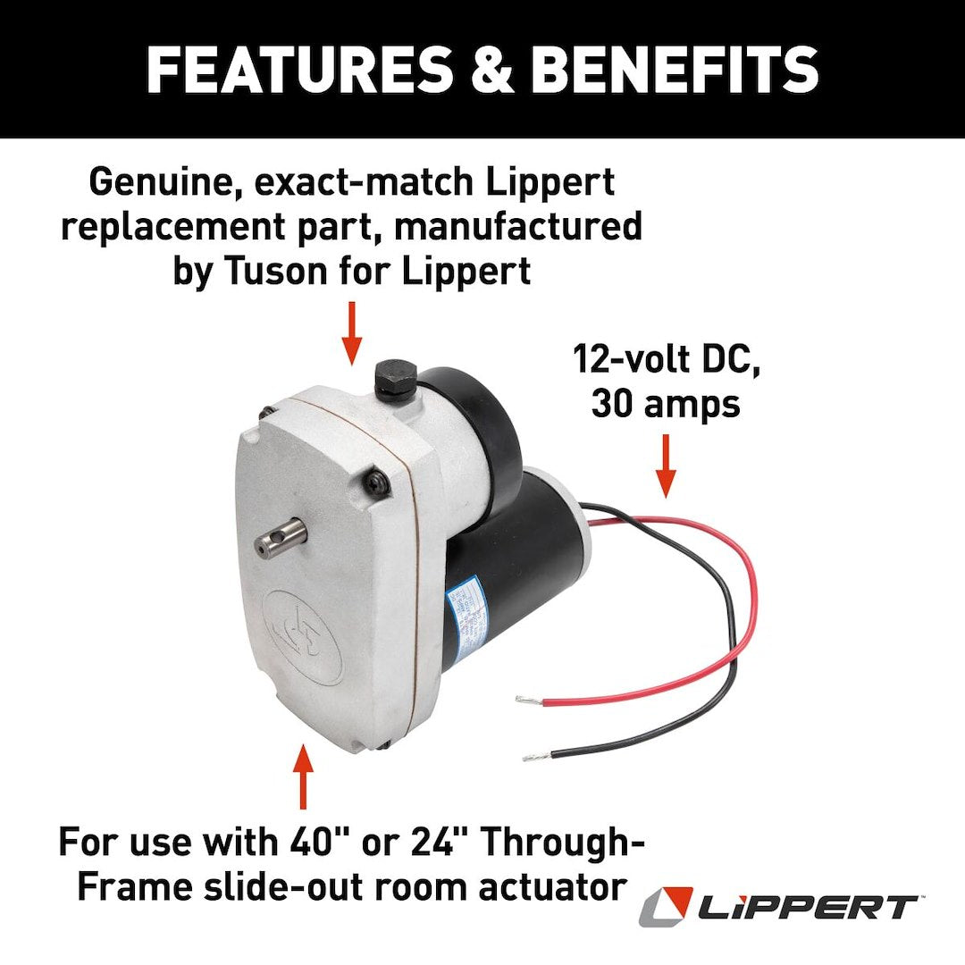 Product of Lippert Components 125802 LCI 2 X 2 And 2.5 X 2.5 Through Frame Slide-Out Systems Slide Out Motor 
