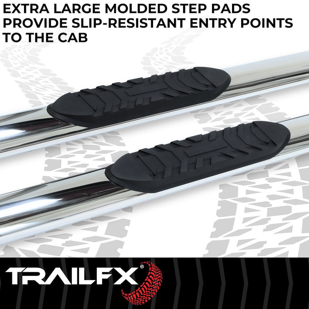 Product of TrailFX A1511S TFX 4" Oval Tube Side Steps Nerf Bar With Surface Steps 