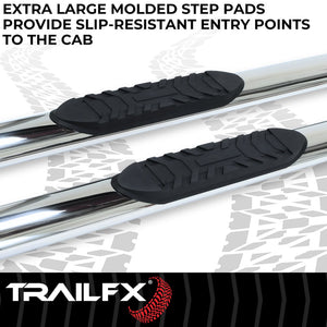 Product of TrailFX A1511S TFX 4" Oval Tube Side Steps Nerf Bar With Surface Steps 