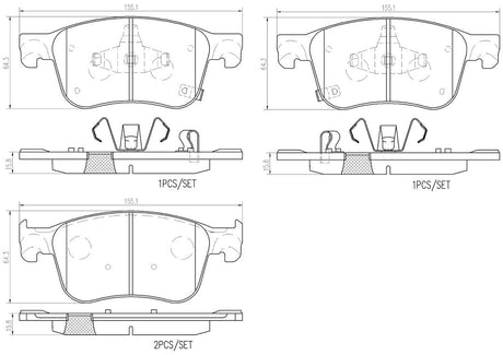 Product of Brembo P28104N Brake Pad - Set Of 4 