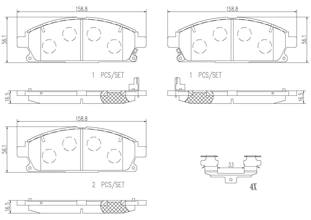 Product of Brembo P56040N Brake Pad - Set Of 4 