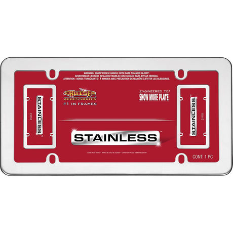 Cruiser 21110 License Plate Frame||21110_P01-Stainless_Stainless_Steel-Inpack.Jpg||86||c3421110||963258