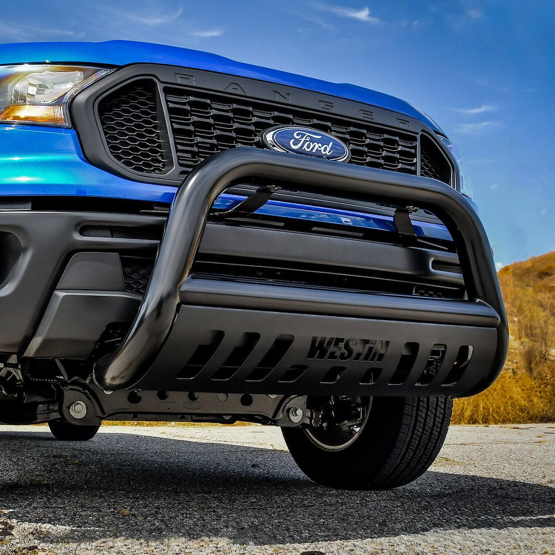 Product of Westin Automotive 31-3985 Bull Bar Black Powder Coated 3 Inch Yes with skid plate 
