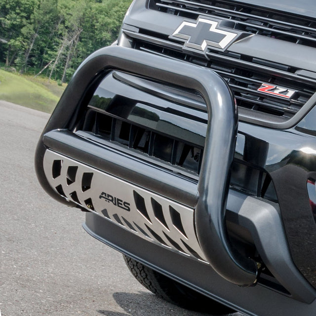 Product of Aries B35-4016 Bull Bar Black Semi-Gloss Powder Coated 3 Inch Yes with skid plate 