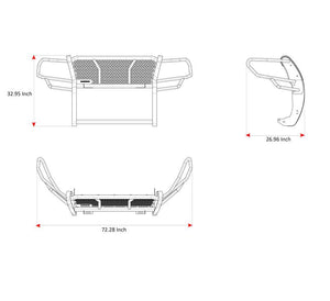 Black Horse Offroad Ru-Fora19-B-Plfb Grille Guard||ru-Fora19-B-Plfb_12.Jpg||95||blkfoa19bplfb||2238490