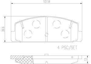 Product of Brembo P49036N Brake Pad - Set Of 4 
