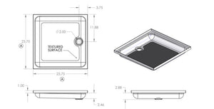Specialty Recreation Sp2424w Shower Pan||sp2424_Schem.Jpg||86||b1gsp2424w||1733830