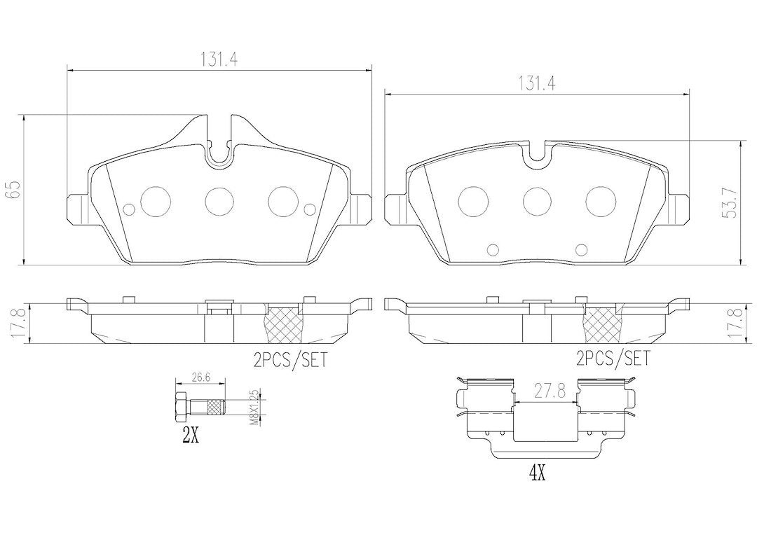 Product of Brembo P06034N Brake Pad - Set Of 4 