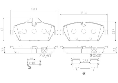 Product of Brembo P06034N Brake Pad - Set Of 4 