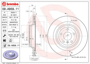 Product of Brembo 09A95911C02 Vented 1 Piece Brake Rotor 
