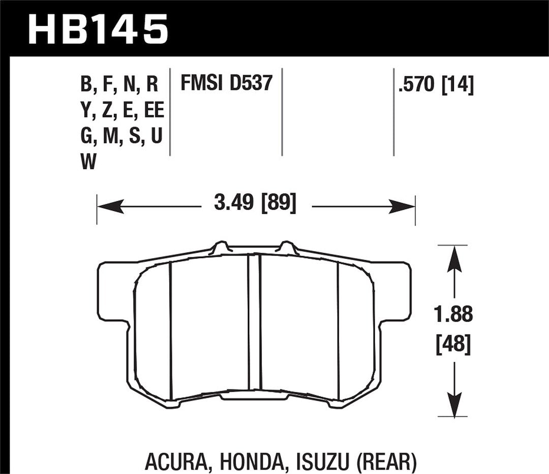 Hawk Performance Hb145n.570 Brake Pad||hb145.Jpg||86||h27hb145n570||992845