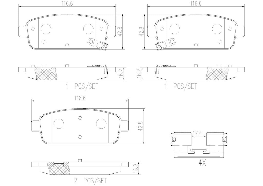 Product of Brembo P59080N Brake Pad - Set Of 4 