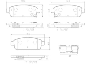 Product of Brembo P59080N Brake Pad - Set Of 4 