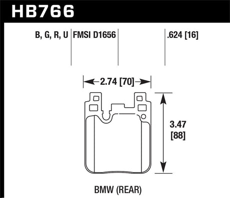 Hawk Performance Hb766b.624 Brake Pad||hb766.Jpg||86||h27hb766b624||1604835