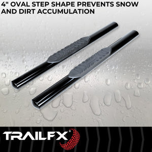 Product of TrailFX A1542B TFX 4" Oval Tube Side Steps Nerf Bar With Surface Steps 