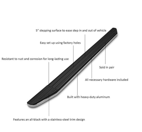 Product of Black Horse Offroad PR-R176 Premium Running Board 
