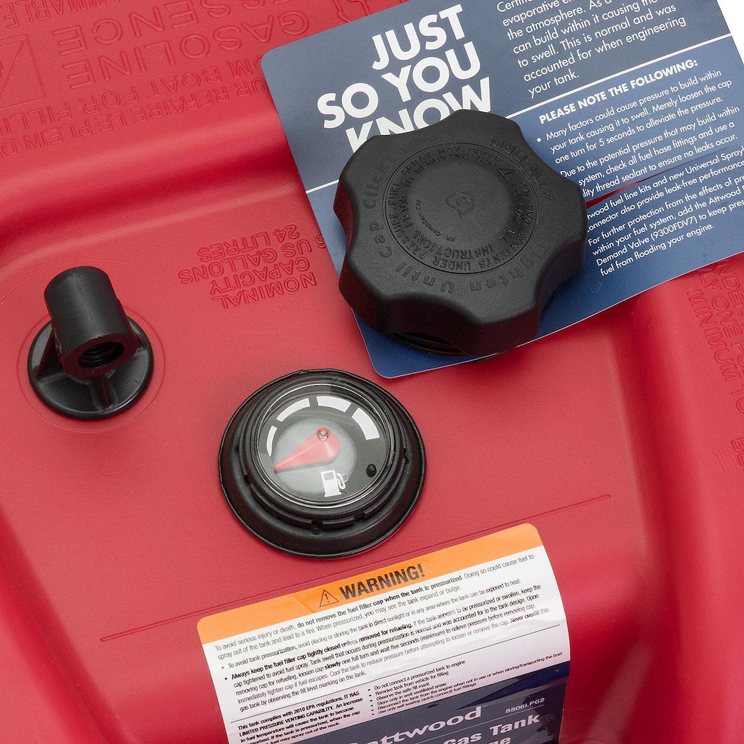 Product of Attwood Marine 8806LPG2 6 Gallon Plastic (High Density Polyethylene)/ Ethylene Vinyl Alcohol Fuel Tank 