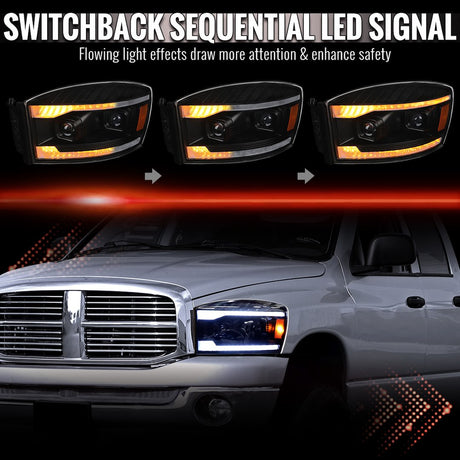 Spec-D Tuning 2lhp-Ram06jm-Sq-Rs Headlight Assembly||2lhp-Ram06jm-Sq-Rs_1.Jpg||86||sdt2lhpram06j||2219486