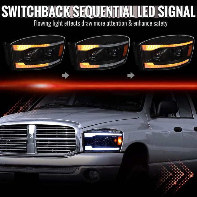 Spec-D Tuning 2lhp-Ram06jm-Sq-Rs Headlight Assembly||2lhp-Ram06jm-Sq-Rs_1.Jpg||86||sdt2lhpram06j||2219486