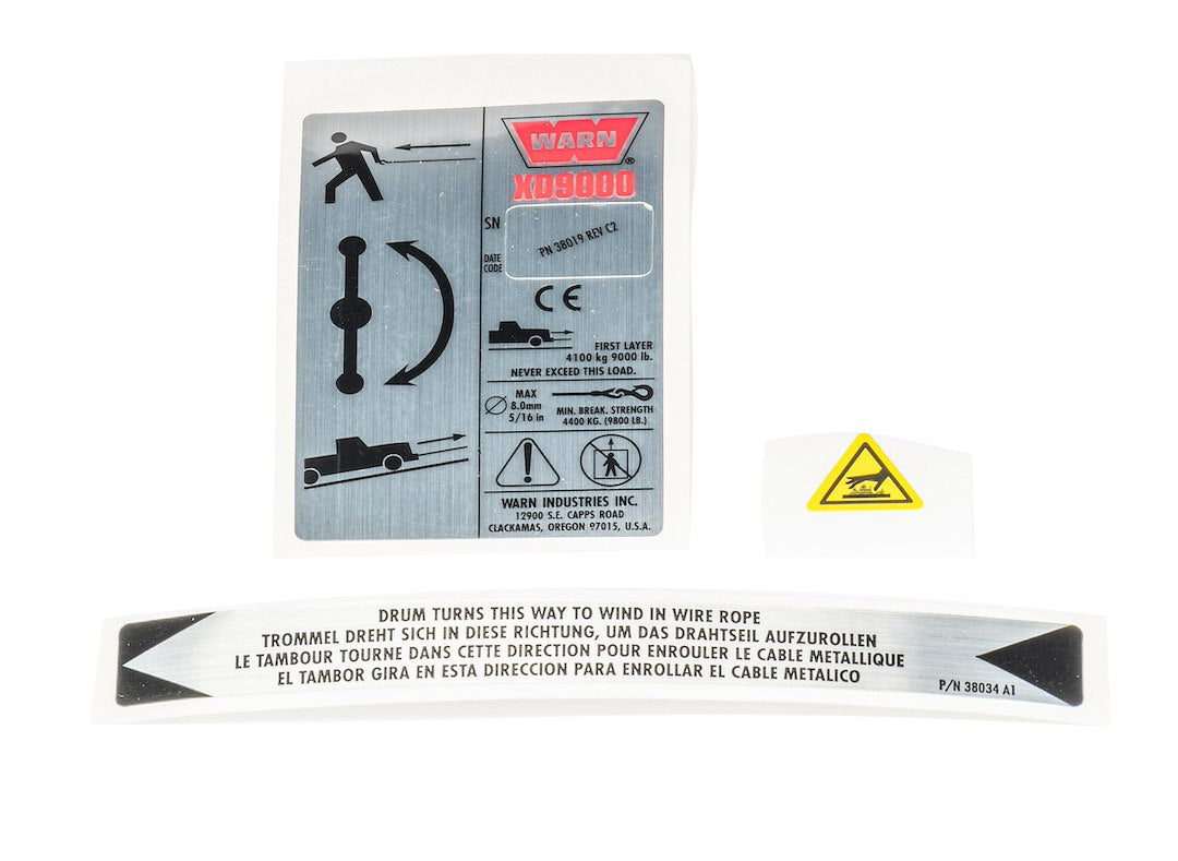 Product of Warn 38306 Winch Label