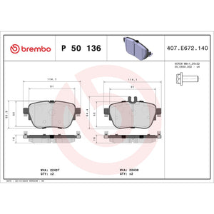 Brembo P50136 Brake Pad||p50136_Drw.Jpg||87||brmp50136||1753682