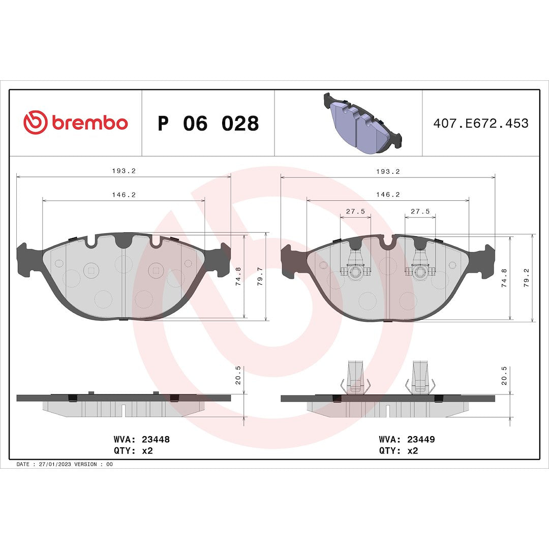 Brembo P06028 Brake Pad||||87||brmp06028||2008885