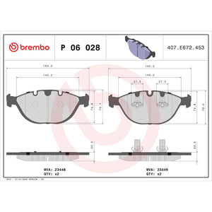 Brembo P06028 Brake Pad||||87||brmp06028||2008885