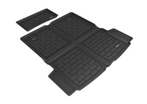 Product of 3D Mats M1PO0261309 Black Thermoplastic Rubber Of Carbon Fiber Texture Front Trunk And To Back Of 2nd Seat Cargo Area Liner 