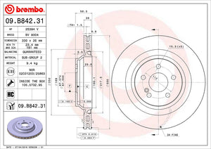 Product of Brembo 09B84231C02 Vented 1 Piece Brake Rotor 
