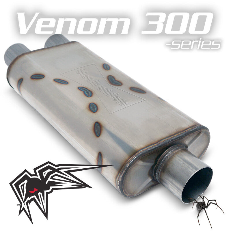 Product of Black Widow Exhaust BWSDV3-33 Venom 300-Series Stainless Steel Exhaust Muffler 