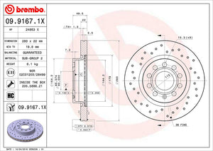 Product of Brembo 0991671XC02 Xtra Vented Cross Drilled 1 Piece Brake Rotor 