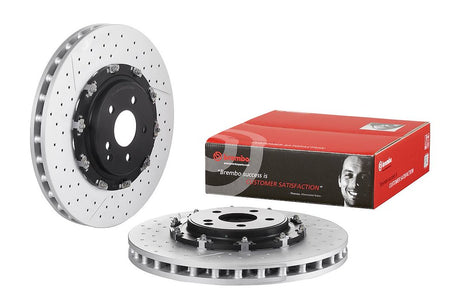 Product of Brembo 09887823C02 Vented Cross Drilled 1-Piece Brake Rotor 