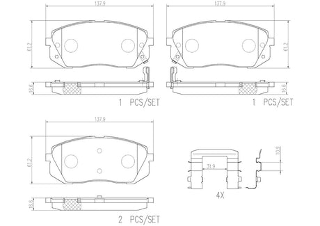 Product of Brembo P30039N Brake Pad - Set Of 4 