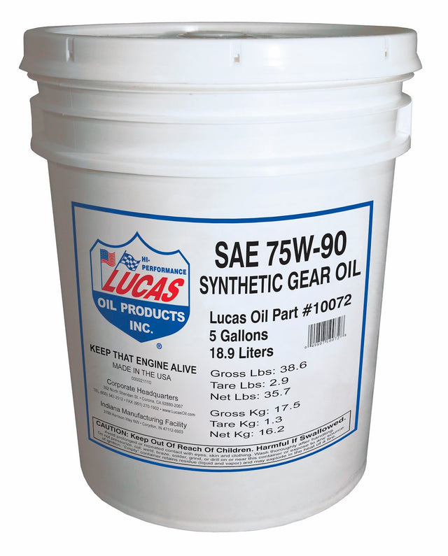 Lucas Oil 10072 Gear Oil||10072-Syn75w-90transanddiff-5gal.Jpg||85||l4410072||1258635
