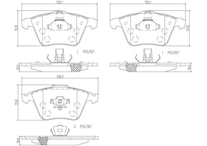 Product of Brembo P24057N Brake Pad - Set Of 4 