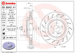 Product of Brembo 09B84241C02 Vented Cross Drilled 1 Piece Brake Rotor 