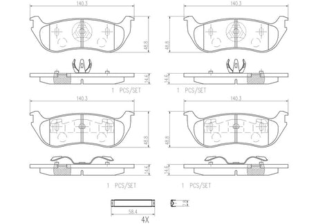 Product of Brembo P24068N Brake Pad - Set Of 4 