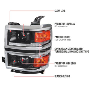 Spec-D Tuning 2lhp-Siv14jm-C-Sq-Rs Headlight Assembly||2lhp-Siv14jm-C-Sq-Rs_8.Jpg||93||sdtv14jmcsqrs||1563934
