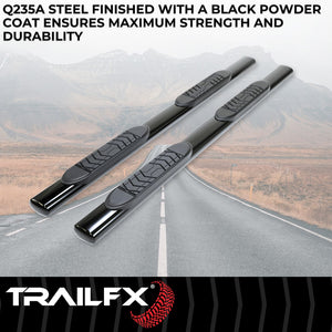 Product of TrailFX A7031B TFX 5" Oval Straight Side Bars Nerf Bar With Surface Steps 