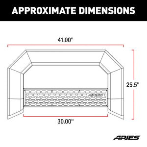 Product of Aries 2164003 Bull Bar Black Carbide Powder Coated 5-1/2 Inch Yes with skid plate 