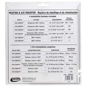 Valterra A10-3358vp Heating/ Cooling Register||a10-3358vp_9.Jpg||94||v46a103358vp||1347374