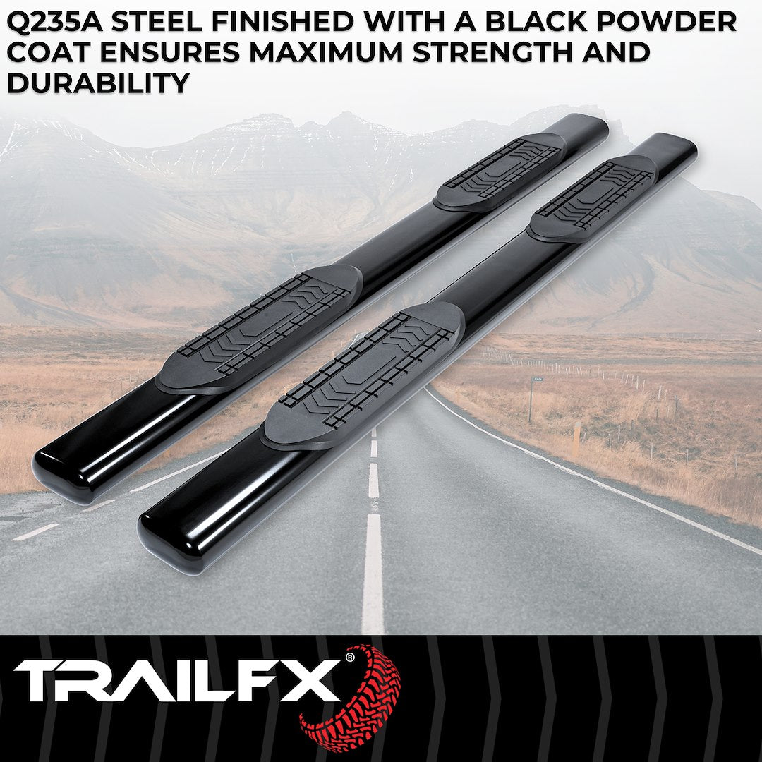 Product of TrailFX A8249B TFX 6" Oval Straight Side Bars Nerf Bar With Surface Steps 