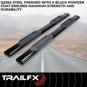 Product of TrailFX A8249B TFX 6" Oval Straight Side Bars Nerf Bar With Surface Steps 