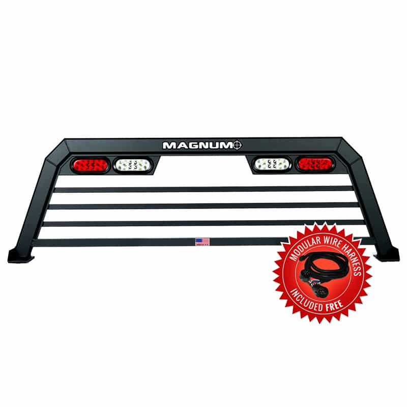 Product of Magnum Truck Racks 109L Black Matte Powder Coated Louvered Headache Rack 
