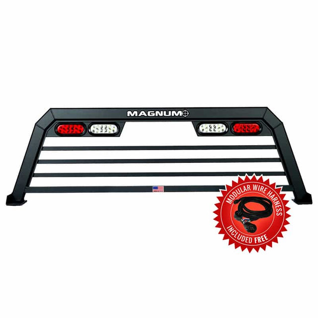 Product of Magnum Truck Racks 109L Black Matte Powder Coated Louvered Headache Rack 