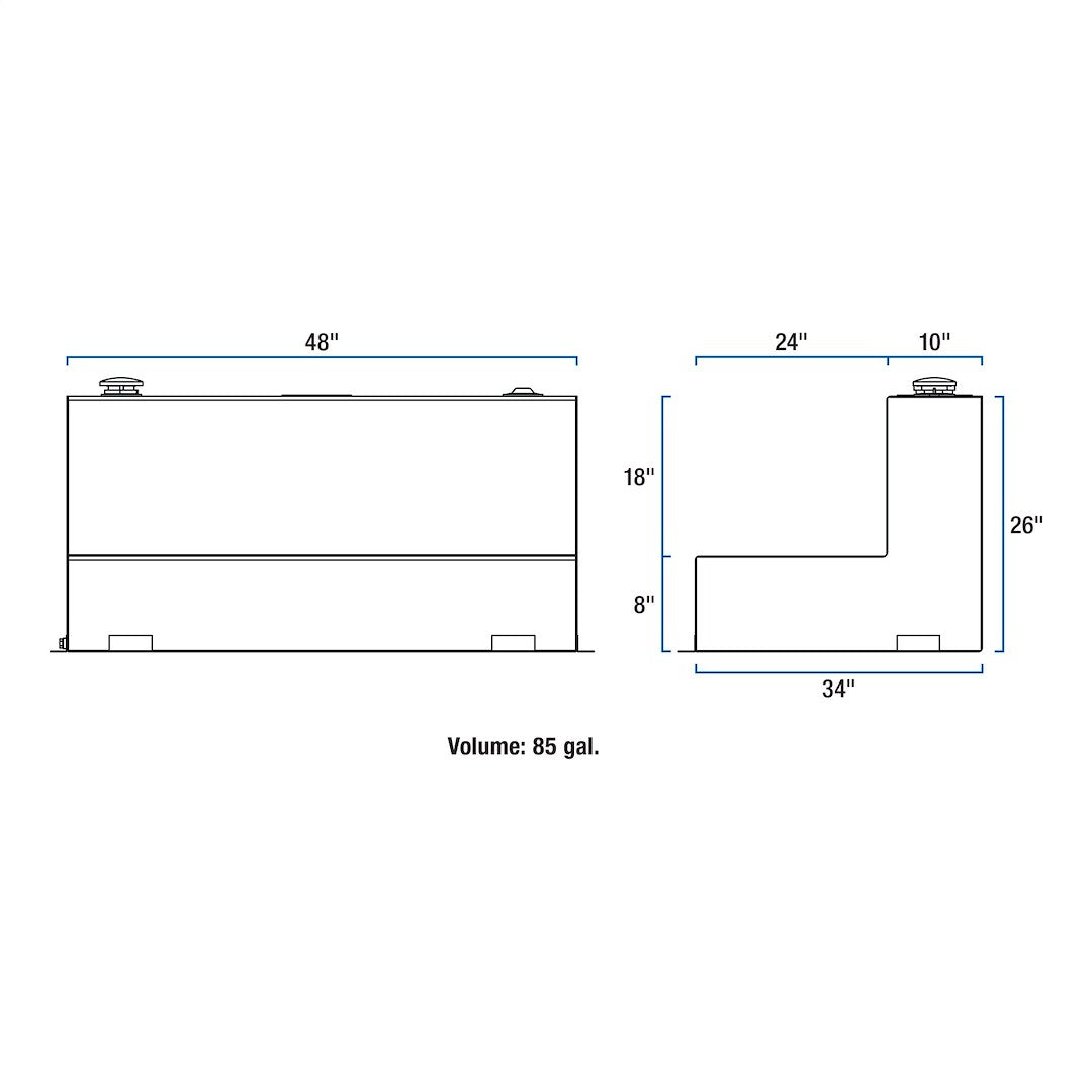 Product of UWS ST-85-L-MB Diesel Liquid Transfer Tank 85 Gallon L-Shape 