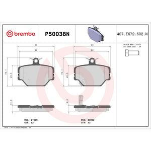 Brembo P50038n Brake Pad||p50038n_Drw.Jpg||91||brmp50038n||1753358