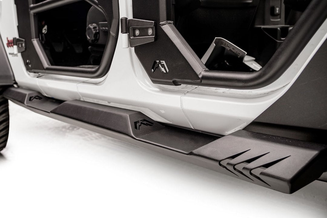 Product of Fab Fours JL18-G1550-1 Black Steel Flat Rocker Panel Guard 