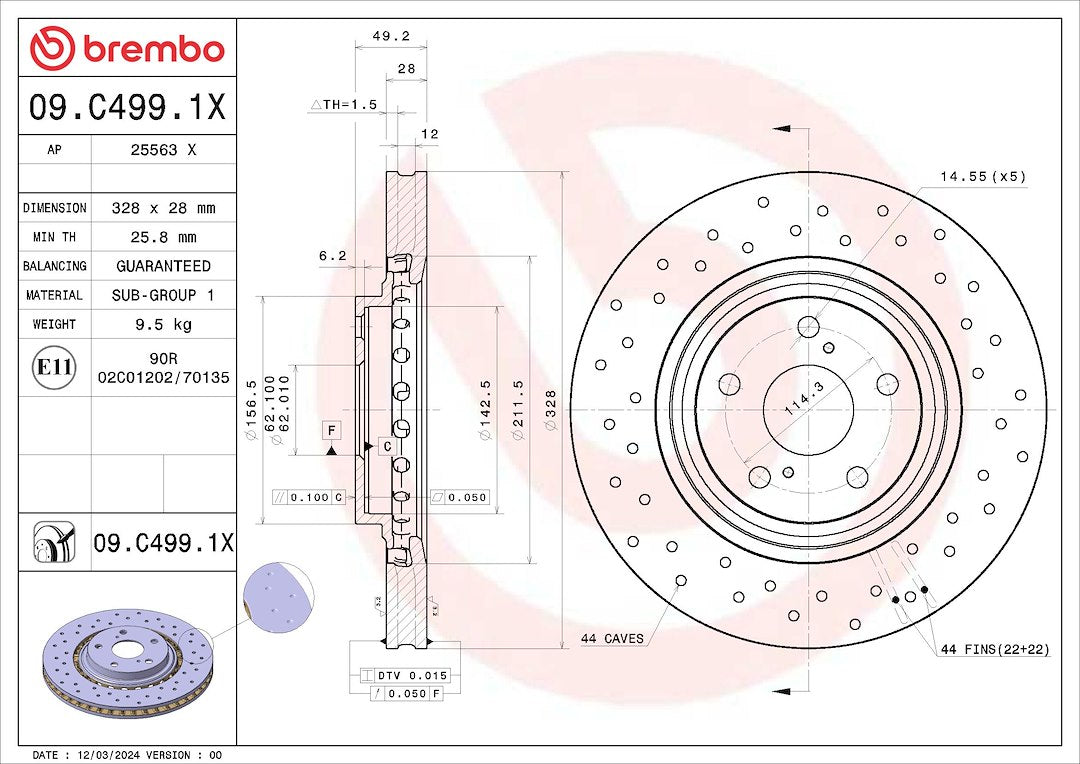 Brembo 09c4991xc02 Brake Rotor||09c4991xc02.Jpg||85||brm09c4991x||1684307