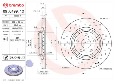 Brembo 09c4991xc02 Brake Rotor||09c4991xc02.Jpg||85||brm09c4991x||1684307